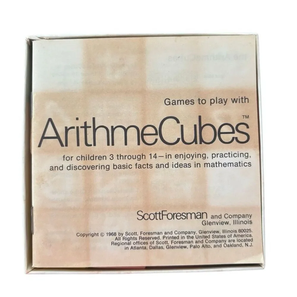 Vintage ArithmeCubes Math Aid Learning Game Scott Foresman Complete
